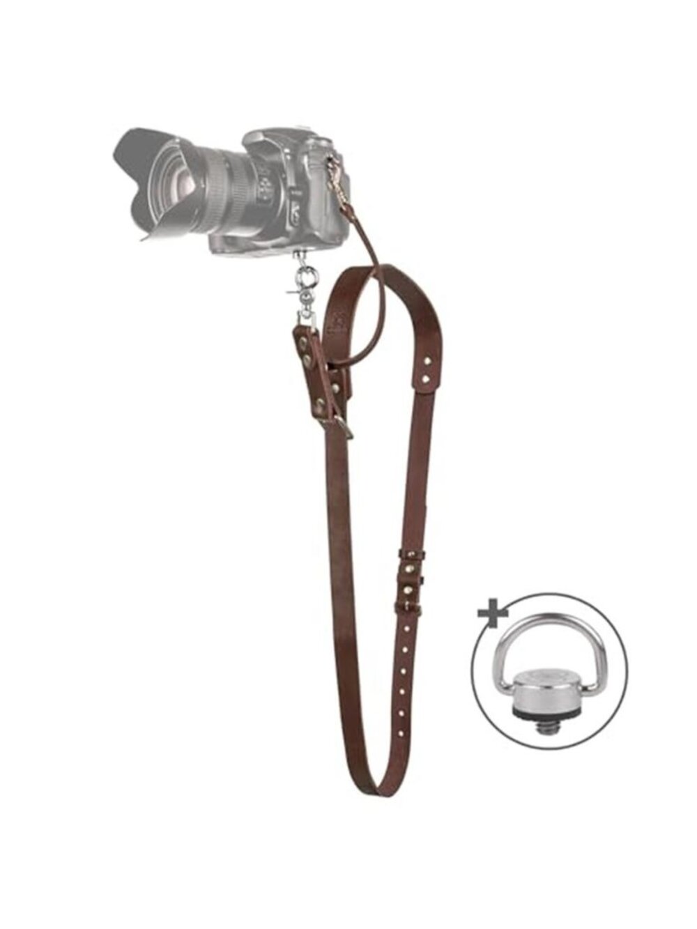 Leather Camera Strap Crossbody for DSLR, Mirrorless – Secure Dual Mount